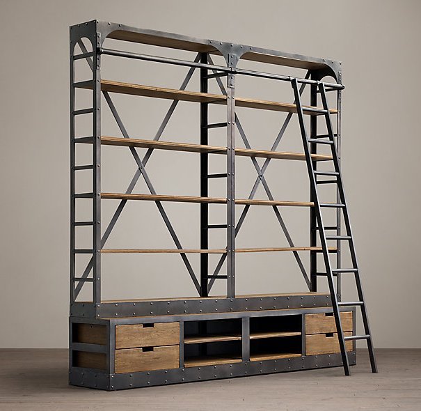 Стеллаж Industrial Iron Белый дуб Стеллаж Industrial Iron Белый дуб в Челябинске | Loft Concept