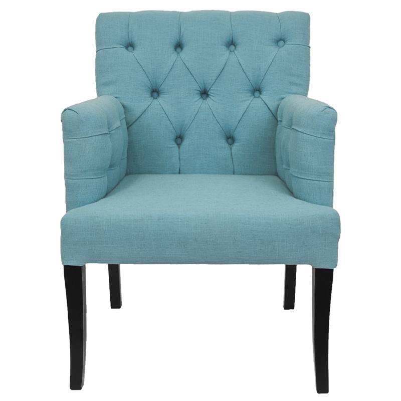 Кресло Addison Chic Armchair blue flax Бирюзовый Черный Кресло Addison Chic Armchair blue flax Бирюзовый Черный в Челябинске | Loft Concept