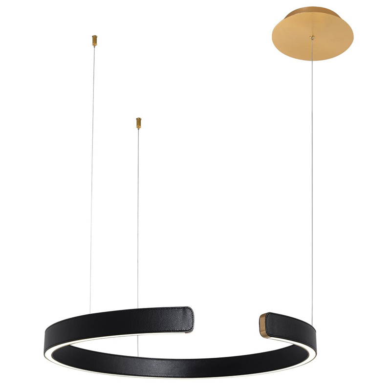 Подвесной светильник Half Ring black leather 60 Черный Золотой Подвесной светильник Half Ring black leather 60 Черный Золотой в Челябинске | Loft Concept