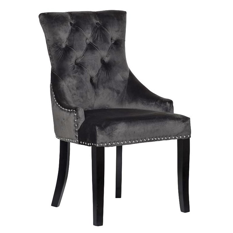 Стул Cozy Gray Chair Серый Хром Черный Стул Cozy Gray Chair Серый Хром Черный в Челябинске | Loft Concept