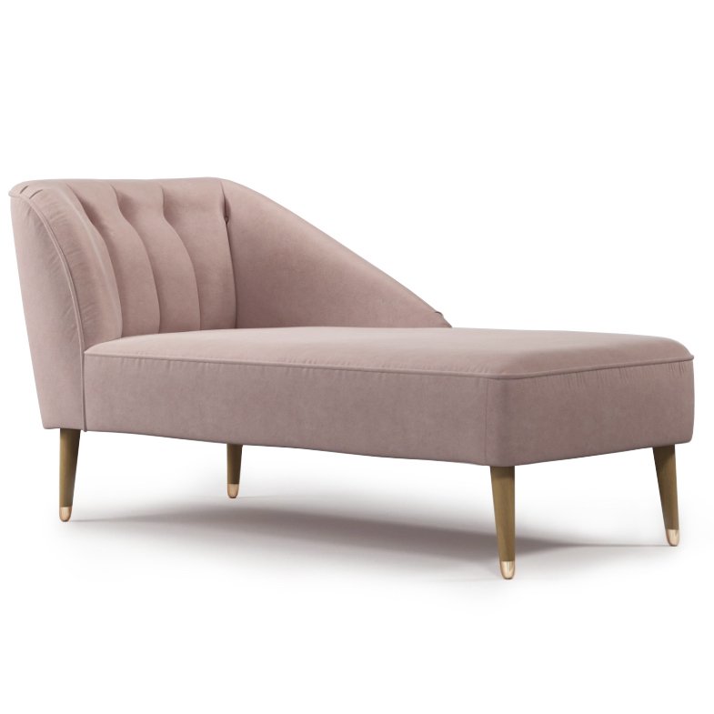 Кушетка Chaise Longue, Pink Cotton Velvet Розовый пастельный Кушетка Chaise Longue, Pink Cotton Velvet Розовый пастельный в Челябинске | Loft Concept