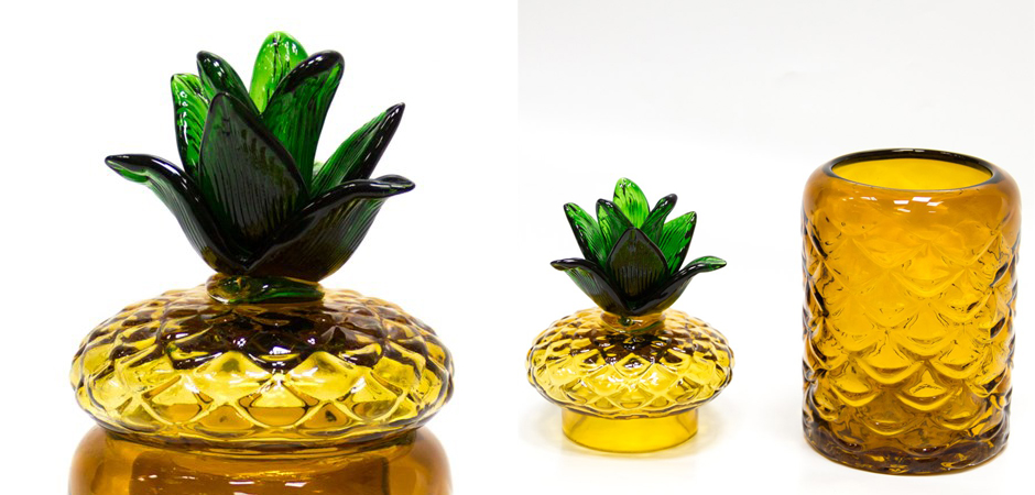 Ваза с крышкой Pineapple Transparent Amber M Ваза с крышкой Pineapple Transparent Amber M - Loft-Concept в Челябинске