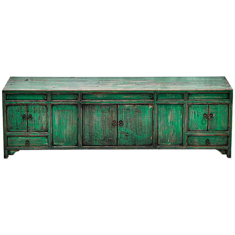 Комод длинный в винтажном стиле Holden Loft Chest of Drawers Green Зеленый Коричневый винтаж Комод длинный в винтажном стиле Holden Loft Chest of Drawers Green Зеленый Коричневый винтаж в Челябинске | Loft Concept