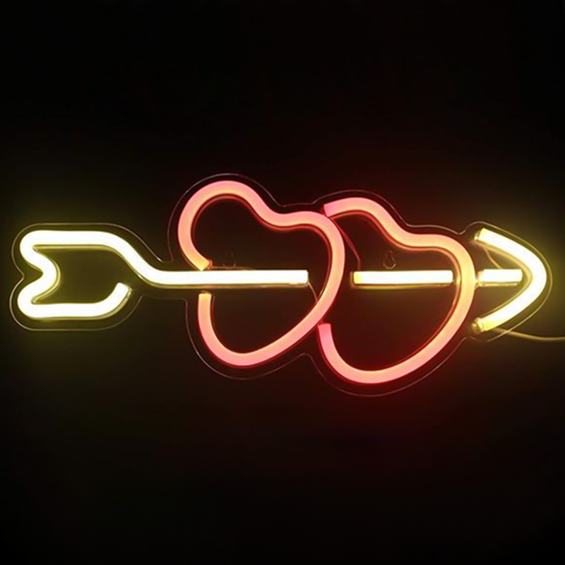 Неоновая настенная лампа Two Hearts Neon Wall Lamp Красный Желтый Прозрачный Неоновая настенная лампа Two Hearts Neon Wall Lamp Красный Желтый Прозрачный в Челябинске | Loft Concept