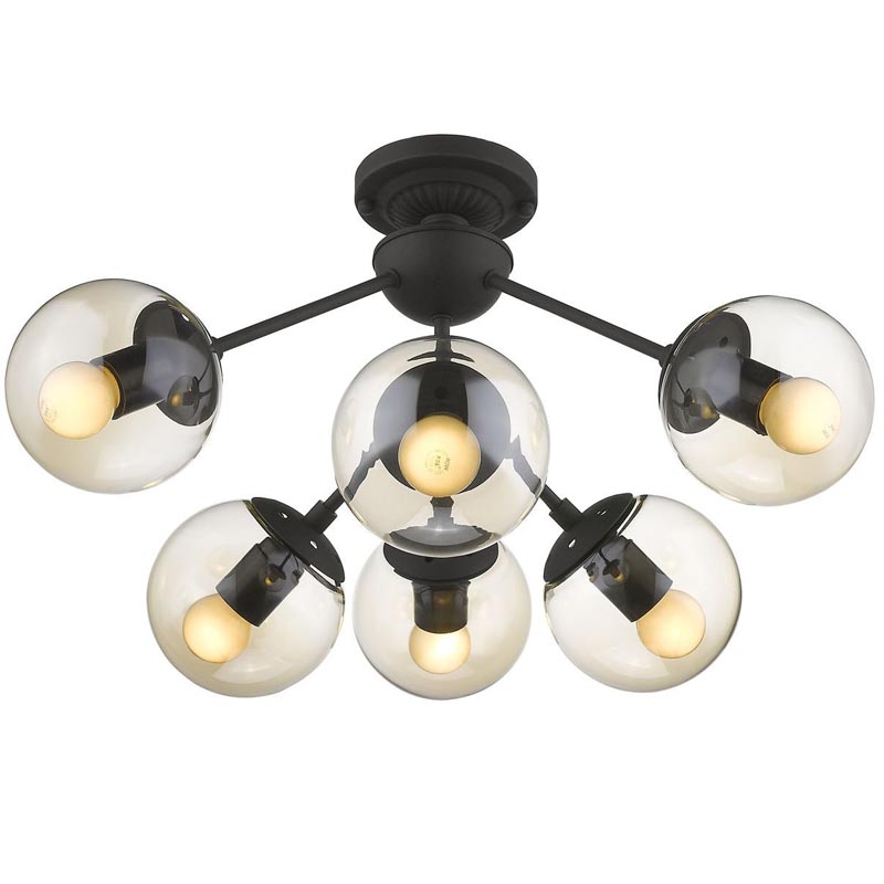 Потолочный светильник Ceiling Lamp Modo 6 black Черный Янтарный Потолочный светильник Ceiling Lamp Modo 6 black Черный Янтарный в Челябинске | Loft Concept