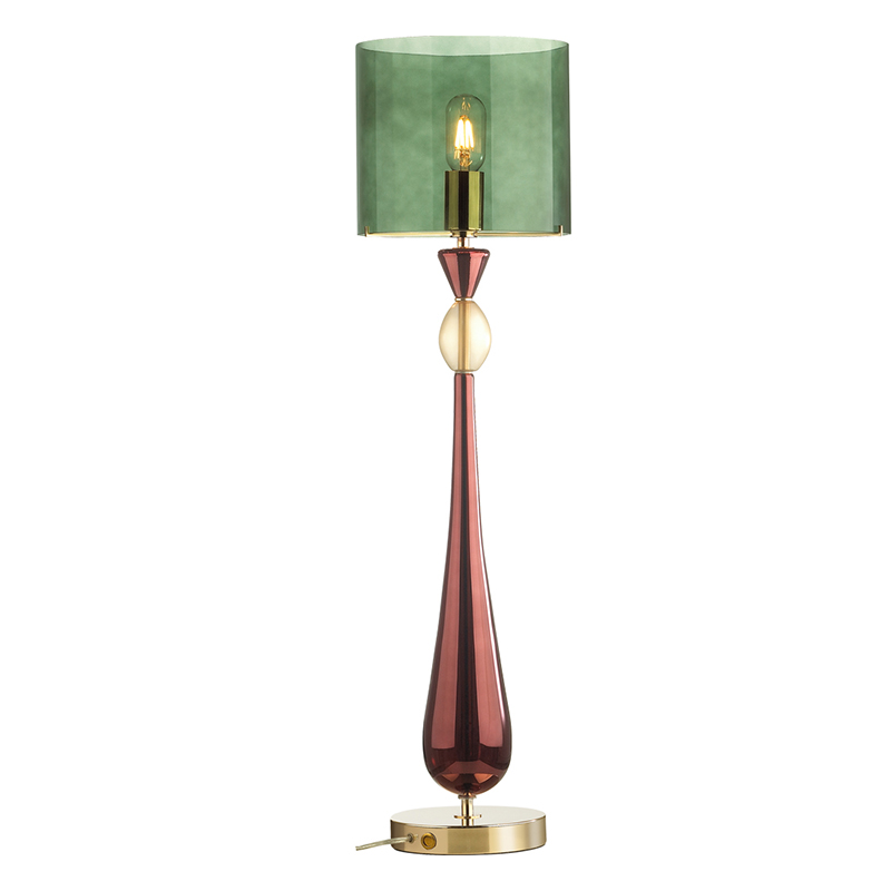 Настольная лампа Roser Green Burgundy Table Lamp Бургундский красный Золотой Зеленый Настольная лампа Roser Green Burgundy Table Lamp Бургундский красный Золотой Зеленый в Челябинске | Loft Concept
