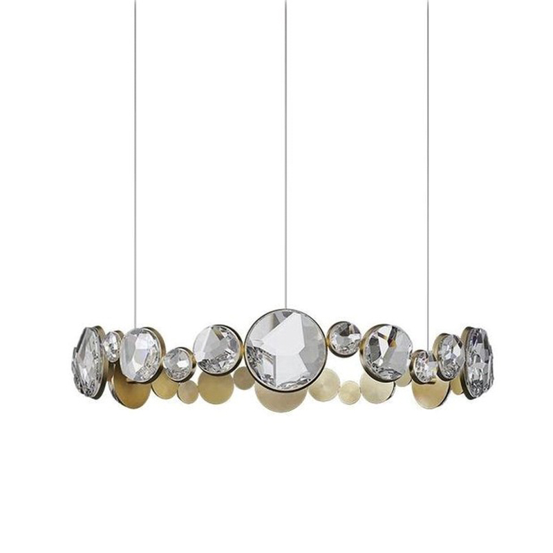 Люстра RING horizontal chandelier with crystals Прозрачный Латунь в Челябинске | Loft Concept 