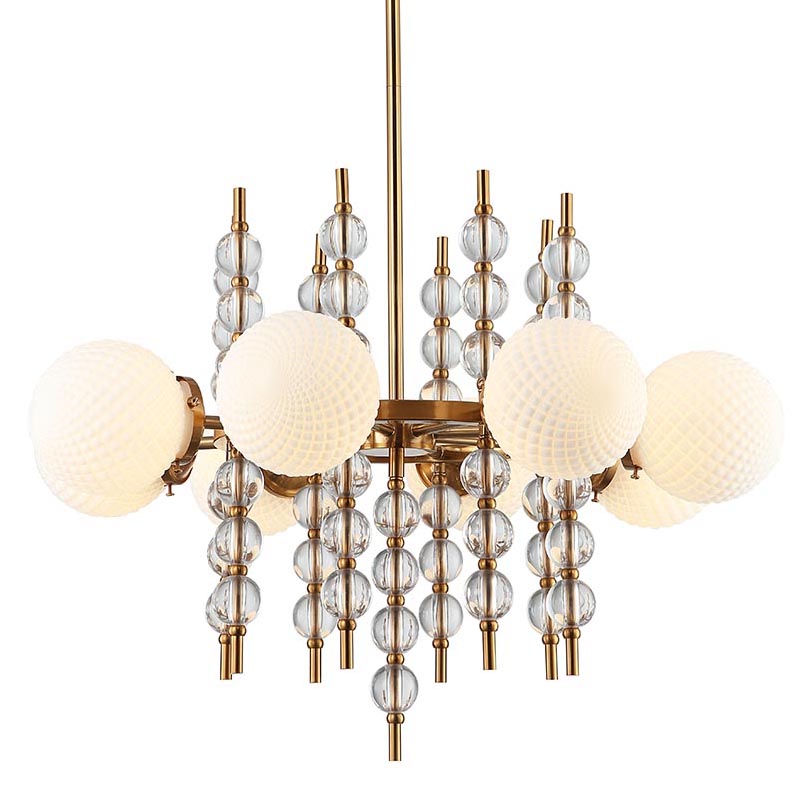 Люстра Addelyn Chandelier 8 lamp Белый Латунь Люстра Addelyn Chandelier 8 lamp Белый Латунь в Челябинске | Loft Concept