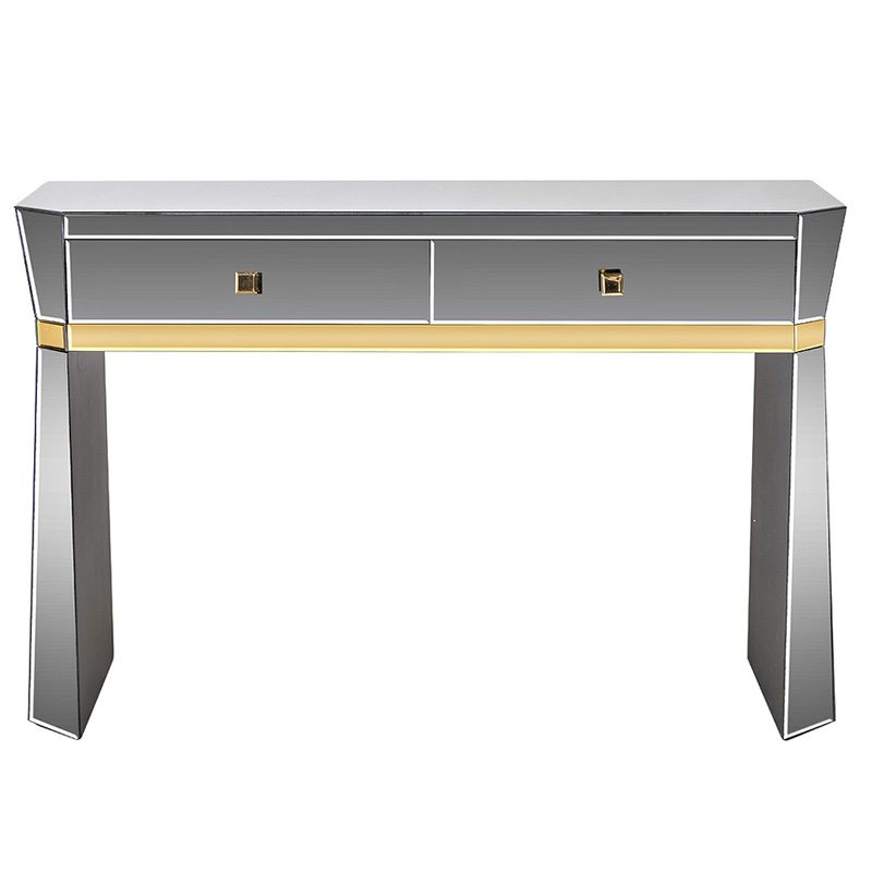 Консоль зеркальная Emiliano Mirrored Console Зеркало Золотой в Челябинске | Loft Concept 