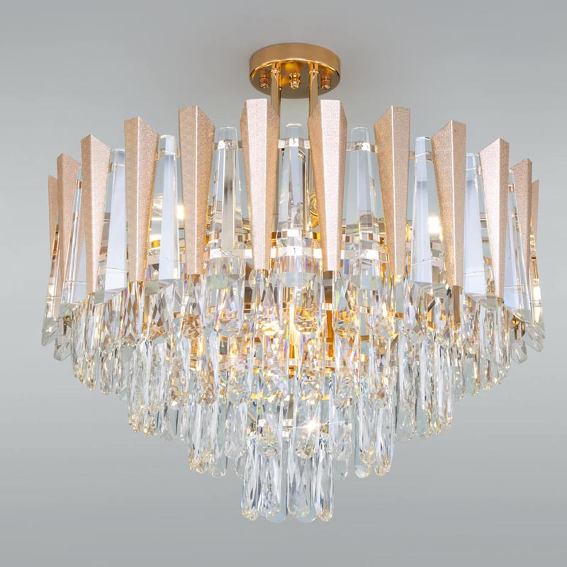 Потолочная люстра Crystal Edge Chandelier Прозрачный (Transparent) Золотой Потолочная люстра Crystal Edge Chandelier Прозрачный (Transparent) Золотой в Челябинске | Loft Concept