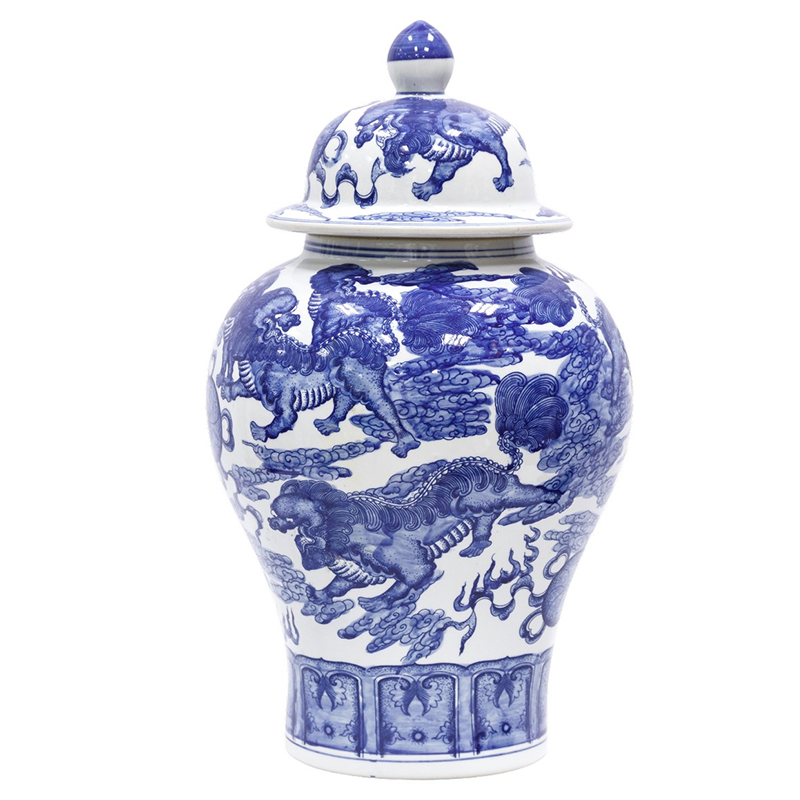 Ваза Blue White Chinese Dragon Vase Синий Белый Ваза Blue White Chinese Dragon Vase Синий Белый в Челябинске | Loft Concept