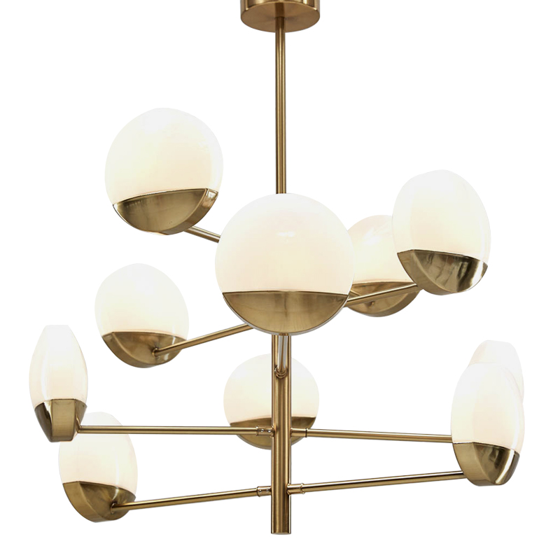 Люстра Perla Chandelier 10 Золотой Белое матовое стекло Люстра Perla Chandelier 10 Золотой Белое матовое стекло в Челябинске | Loft Concept