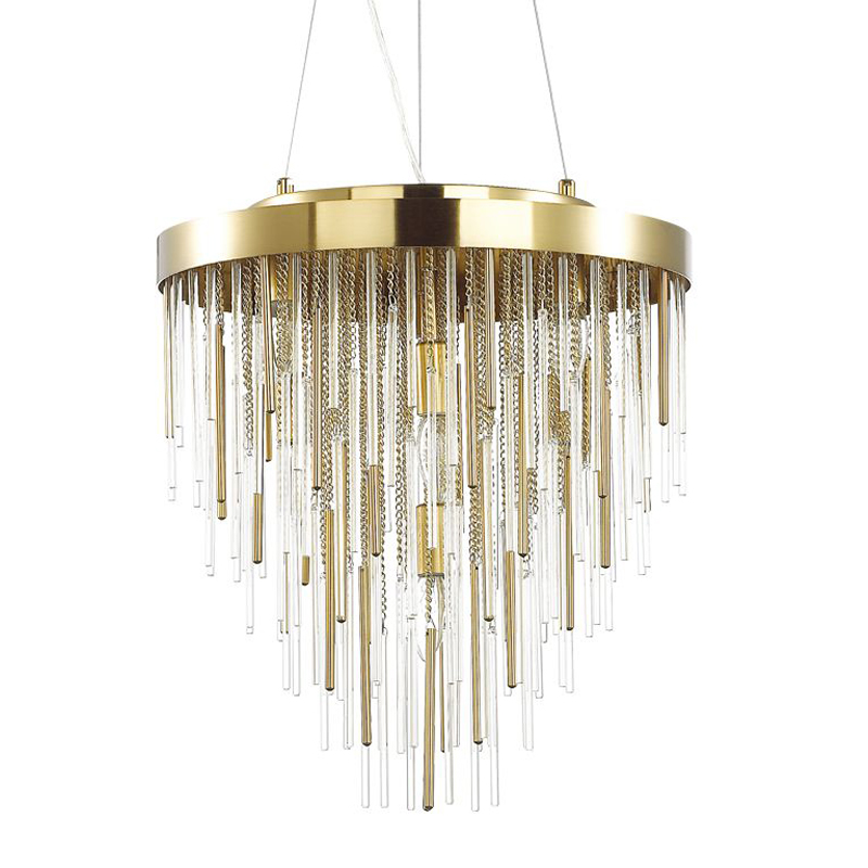 Люстра Luxury Gold & Glass Stripes Золотой Люстра Luxury Gold & Glass Stripes Золотой в Челябинске | Loft Concept