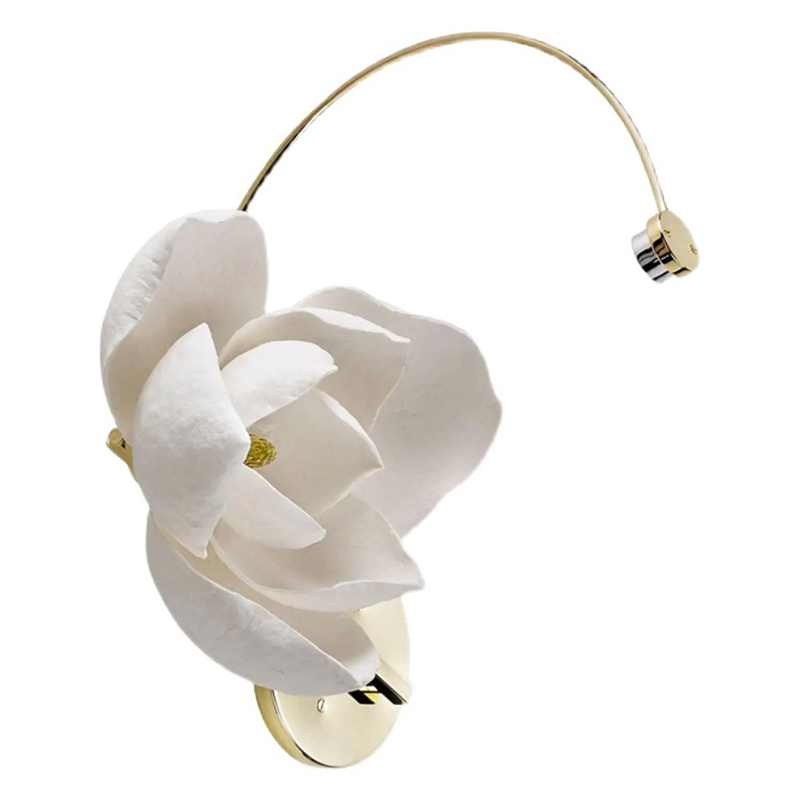 Бра Белый Цветок Lure Sconce by PELLE Белый Глянцевое золото Бра Белый Цветок Lure Sconce by PELLE Белый Глянцевое золото в Челябинске | Loft Concept