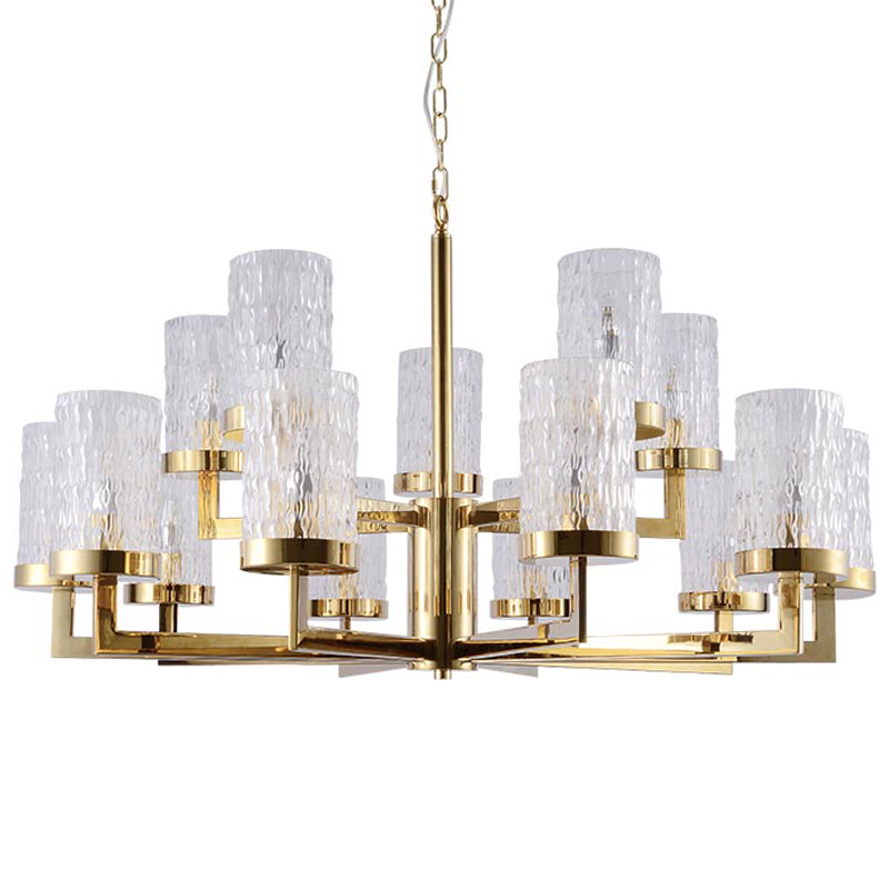 Люстра Estebe Glass Gold Chandelier 14 Золотой Прозрачный в Челябинске | Loft Concept 