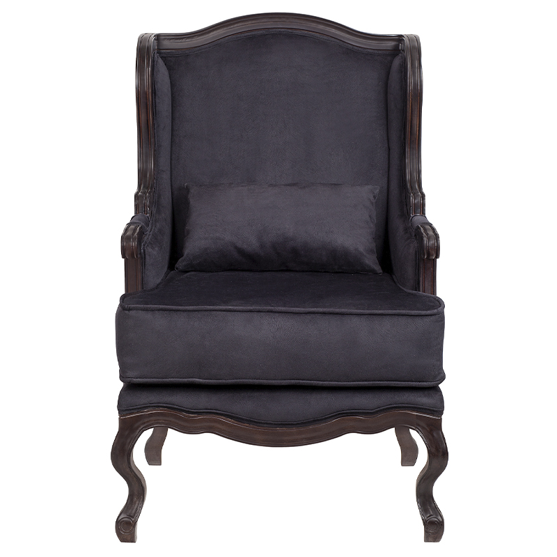 Кресло George Grand Armchair black velour Черный Коричневый в Челябинске | Loft Concept 