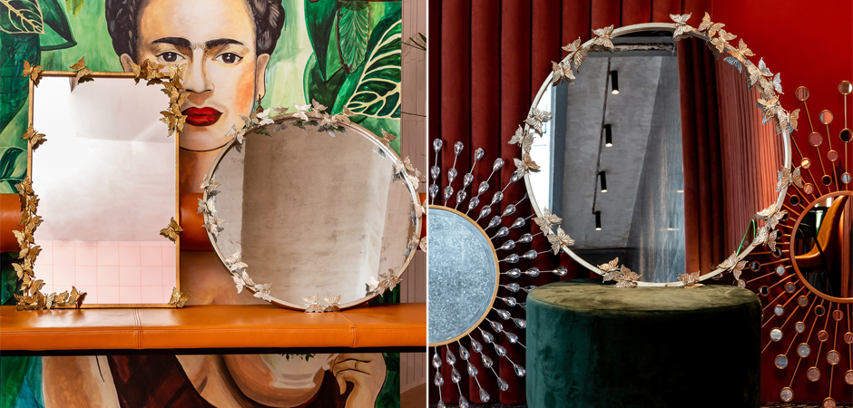 Зеркало Butterflies Circle Silver Mirror Зеркало Butterflies Circle Silver Mirror - Loft-Concept в Челябинске