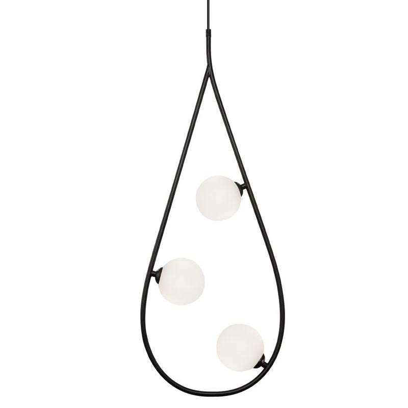 Люстра Marcan 3 Ball Chandelier Black Черный Белый Люстра Marcan 3 Ball Chandelier Black Черный Белый в Челябинске | Loft Concept