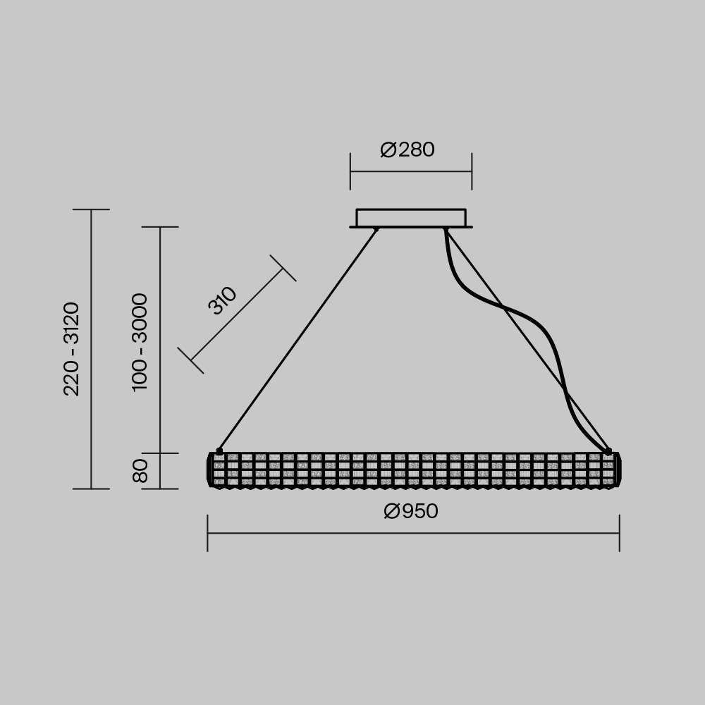 Люстра подвесная Castello 3000К 35Вт в Челябинске