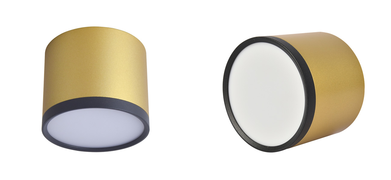 Золотой спот с черным кольцом Calma 9 см - фото