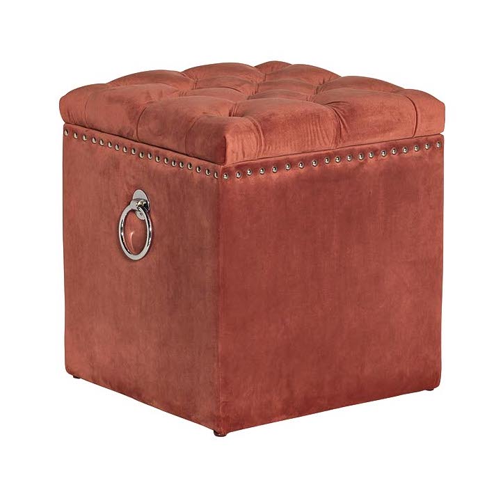 Пуф Terracotta Box Puff Терракотовый Хром Пуф Terracotta Box Puff Терракотовый Хром в Челябинске | Loft Concept