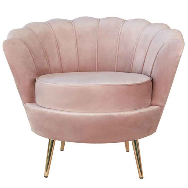 Кресло Розовый велюр Trapezium Pink velvet Розовый пастельный Кресло Розовый велюр Trapezium Pink velvet Розовый пастельный в Челябинске | Loft Concept