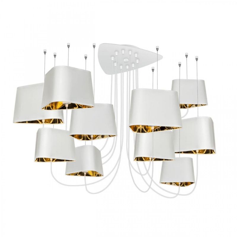 Люстра Designheure Lighting White Grand Nuage10 плафонов Белый Золотой в Челябинске | Loft Concept 