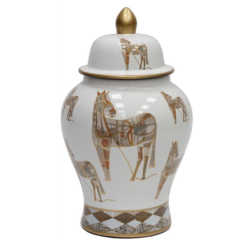 Ваза Horses Vase Белый Бежевый Коричневый Ваза Horses Vase Белый Бежевый Коричневый в Челябинске | Loft Concept