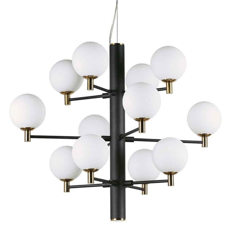 Люстра Italian Globe Abstraction Light White and Black 12 Белый Золотой Черный Люстра Italian Globe Abstraction Light White and Black 12 Белый Золотой Черный в Челябинске | Loft Concept