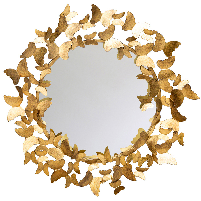 Зеркало Butterflies Circle Gold Mirror Зеркало Butterflies Circle Gold Mirror в Челябинске | Loft Concept