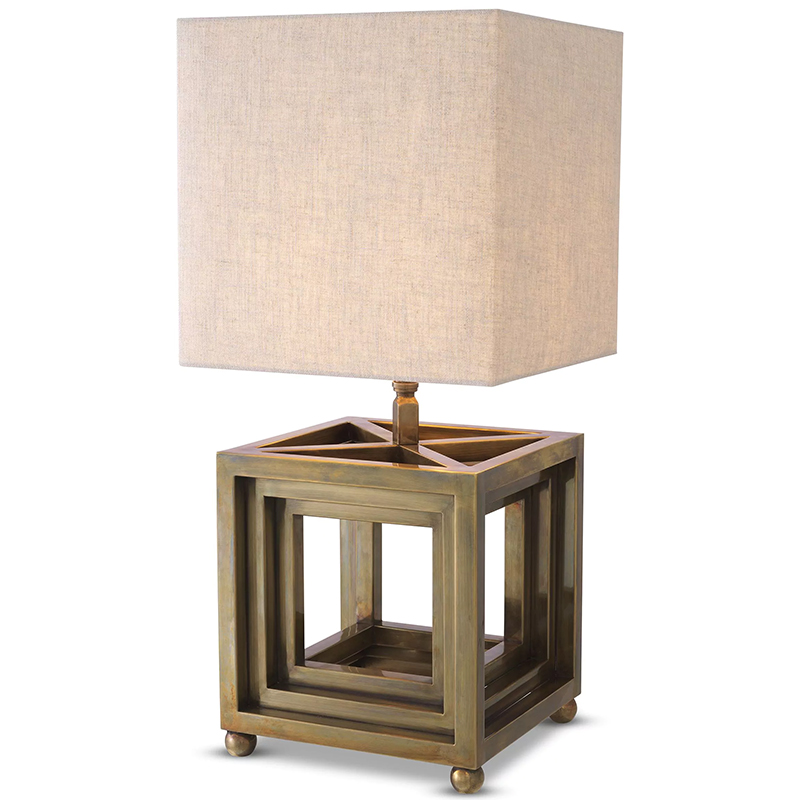 Настольная лампа Eichholtz Table Lamp Bellagio Brass Винтажная латунь Бежево-серый Настольная лампа Eichholtz Table Lamp Bellagio Brass Винтажная латунь Бежево-серый в Челябинске | Loft Concept