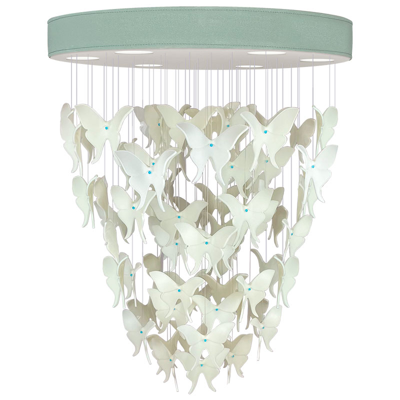 Люстра Белые Бабочки Светло-Зеленая база Night Butterflies Chandelier Зеленый Белый Люстра Белые Бабочки Светло-Зеленая база Night Butterflies Chandelier Зеленый Белый в Челябинске | Loft Concept