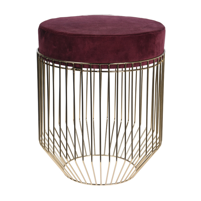 Пуф Rods Silhouette Puff Burgundy Бургундский красный Золотой Пуф Rods Silhouette Puff Burgundy Бургундский красный Золотой в Челябинске | Loft Concept