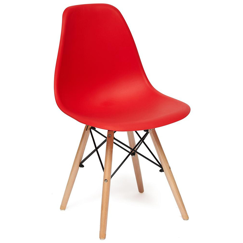 Стул DSW red Красный Древесина Стул DSW red Красный Древесина в Челябинске | Loft Concept