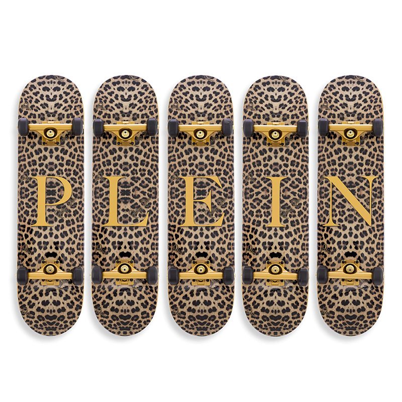 Арт-объект на стену Philipp Plein Skateboard Leopard PLEIN Бежевый Коричневый Черный Золотой Арт-объект на стену Philipp Plein Skateboard Leopard PLEIN Бежевый Коричневый Черный Золотой в Челябинске | Loft Concept