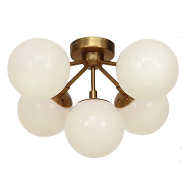 Потолочный светильник Modo 5 Brass color & white glass Молочный Потолочный светильник Modo 5 Brass color & white glass Молочный в Челябинске | Loft Concept