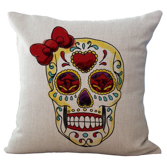 Декоративная подушка Skull With Bow Декоративная подушка Skull With Bow в Челябинске | Loft Concept