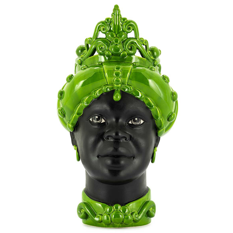 Ваза VASE MORO LADY MED. MAT Green Черный Зеленый Ваза VASE MORO LADY MED. MAT Green Черный Зеленый в Челябинске | Loft Concept