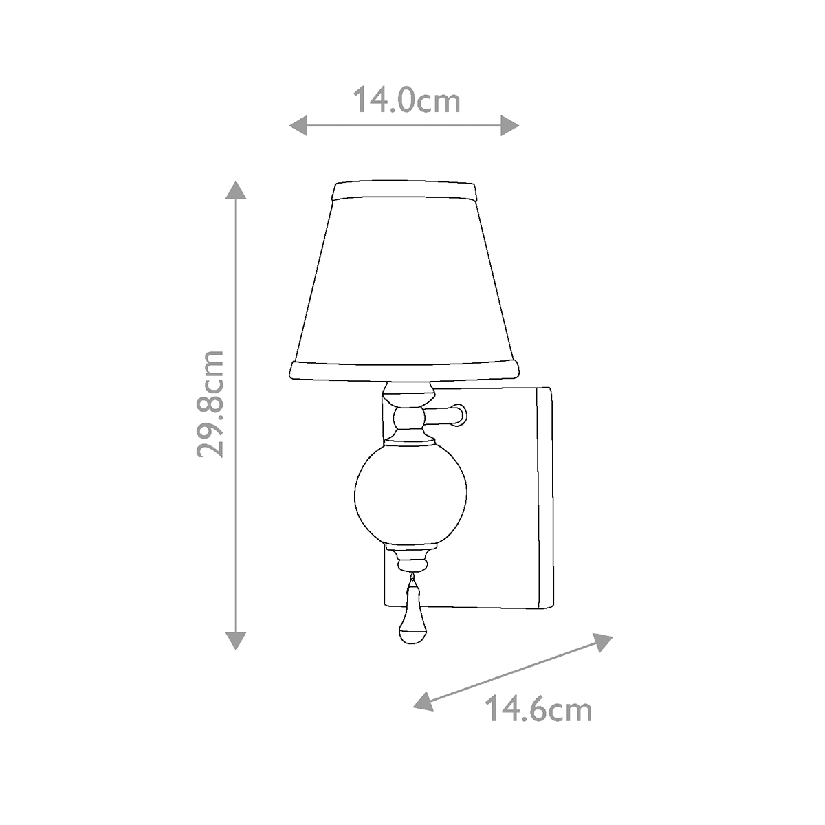 Бра со стеклянным шарообразным декором с пузырьками и бежевым абажуром Feiss в Челябинске