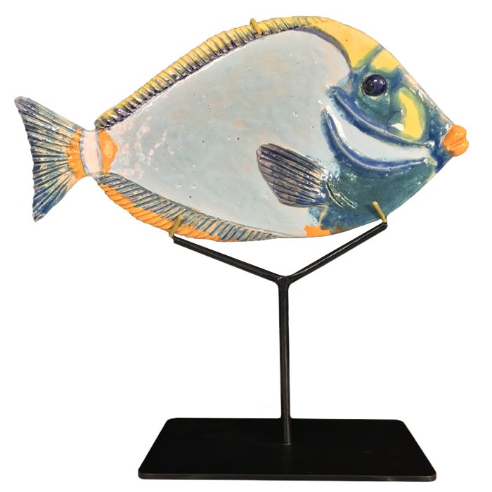 Статуэтка на подставке Tropical Fish Серый Черный Оранжевый Статуэтка на подставке Tropical Fish Серый Черный Оранжевый в Челябинске | Loft Concept