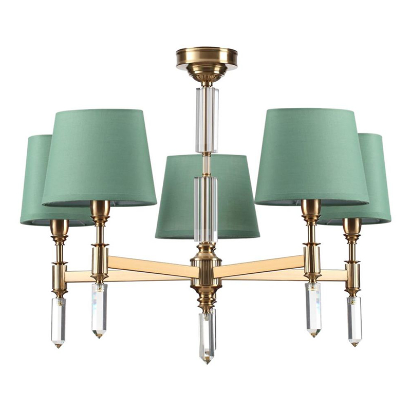 Люстра Ramona Green Chandelier Бронза Зеленый Люстра Ramona Green Chandelier Бронза Зеленый в Челябинске | Loft Concept