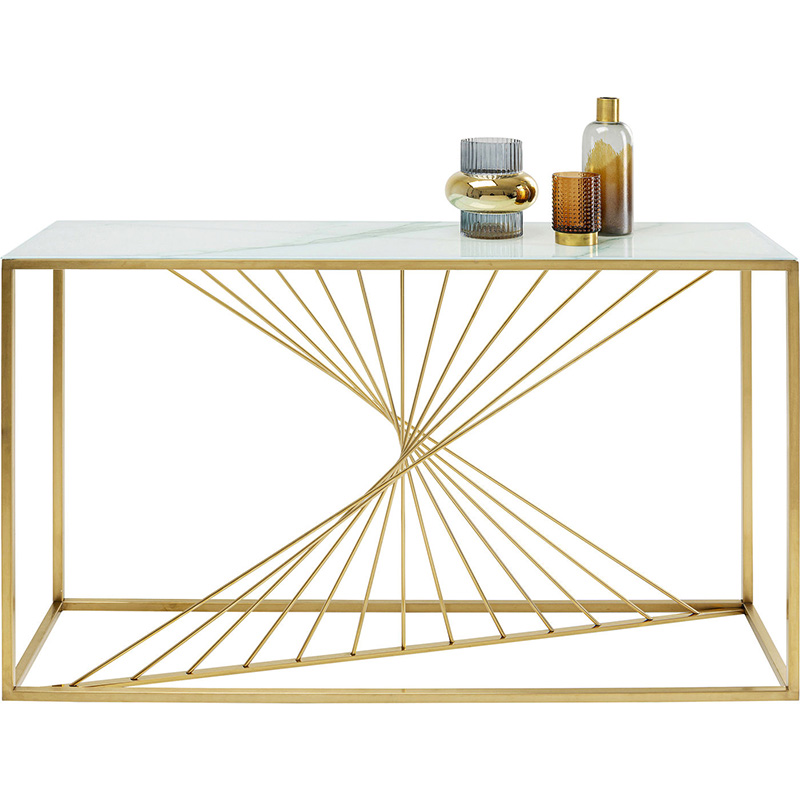 Консоль Golden Whirl Золотой Белый в Челябинске | Loft Concept 