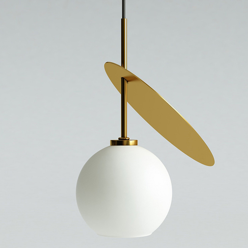 Подвесной светильник Cherry Pendant One Gold Белое матовое стекло Глянцевое золото Подвесной светильник Cherry Pendant One Gold Белое матовое стекло Глянцевое золото в Челябинске | Loft Concept