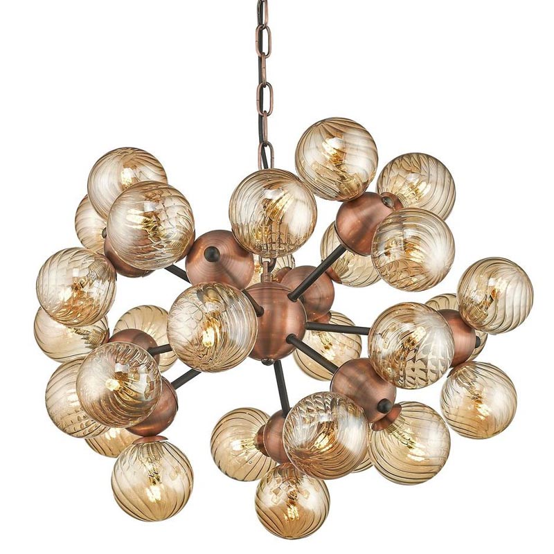 Люстра Berries Chandelier Amber 50 Медь Янтарный Люстра Berries Chandelier Amber 50 Медь Янтарный в Челябинске | Loft Concept