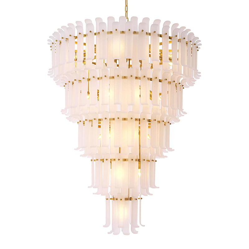 Люстра Philipp Plein Chandelier Rodeo Drive XXL Белая Белое матовое стекло Латунь Люстра Philipp Plein Chandelier Rodeo Drive XXL Белая Белое матовое стекло Латунь в Челябинске | Loft Concept