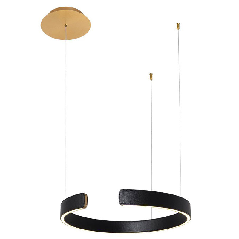 Подвесной светильник Half Ring black leather 40 Черный Золотой Подвесной светильник Half Ring black leather 40 Черный Золотой в Челябинске | Loft Concept