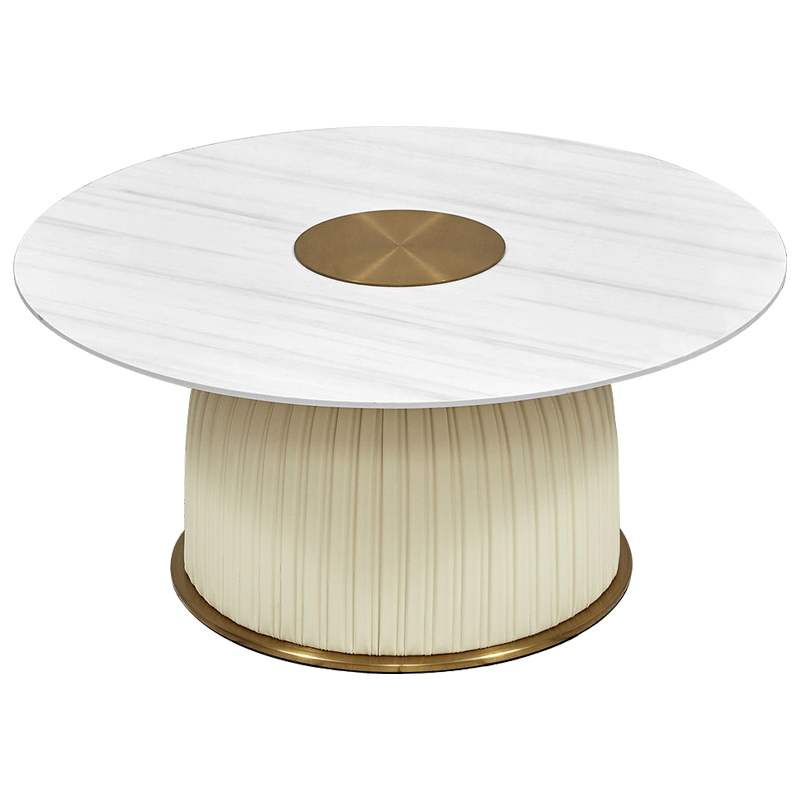 Кофейный стол Orlaith White Gold Round Table Белый ivory ( слоновая кость ) Золотой в Челябинске | Loft Concept 