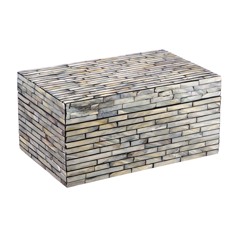 Шкатулка Box Nacre Silver Серебряный Черный Шкатулка Box Nacre Silver Серебряный Черный в Челябинске | Loft Concept