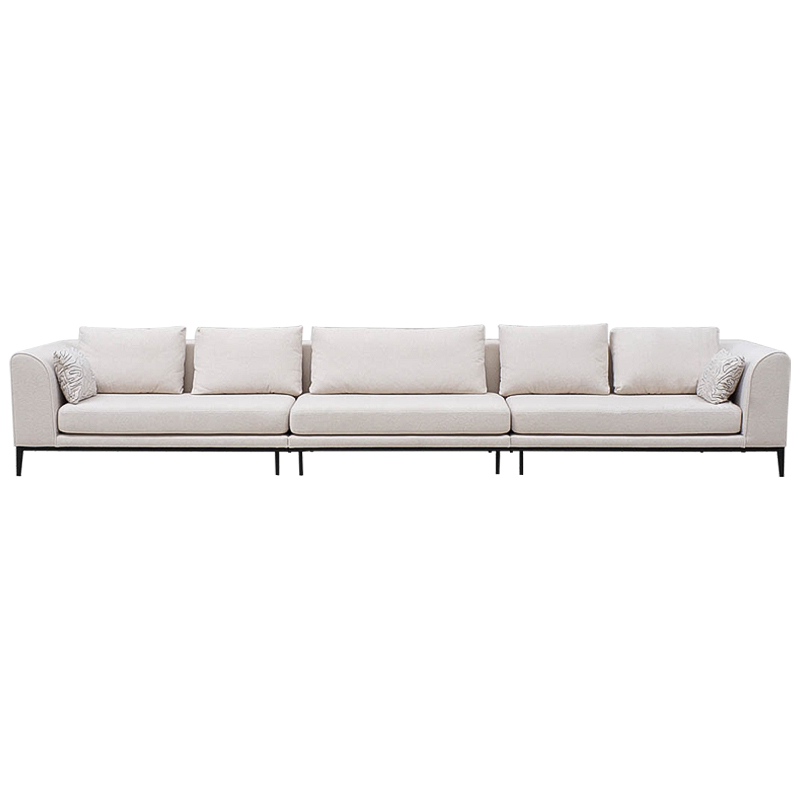 Диван Willa Long Sofa Молочный Черный Диван Willa Long Sofa Молочный Черный в Челябинске | Loft Concept