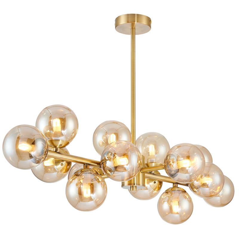 Люстра Berries Chandelier amber 14 Латунь Янтарь (Amber) Люстра Berries Chandelier amber 14 Латунь Янтарь (Amber) в Челябинске | Loft Concept